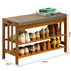 Hallway Shoe Storage Rack Cushion Padded Bench Bamboo Wood Entryway Organizer