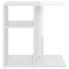 Living Room Modern Side Table High Gloss White 50x30x50 cm Chipboard Furniture