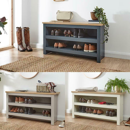LANCASTER RANGE HALLWAY SIMPLE SHOE CABINET OTTOMAN STORAGE BENCH WALL RACK