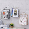 Magazine Newspaper Wire Basket Wall Mounted Post Storage Rack Organizer Office