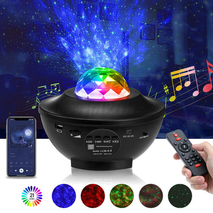 USB Galaxy Star Night Light bluetooth LED Starry Sky Projector Light Ocean Remot