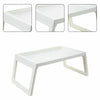 WHITE BREAKFAST SERVING LAP TRAY OVER BED TABLE W/ FOLDING LEGS PORTABLE PICNIC