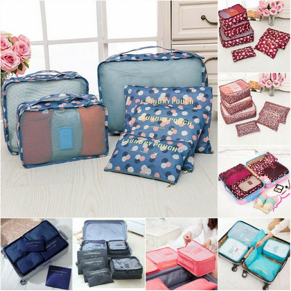 6X Travel Organizer Bag Pouch Portable Storage Waterproof Luggage Suitcase Set