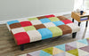 Patchwork Sofa Bed Click-Clack 3 Seater Rainbow Multi-Coloured Sofa Retro Style