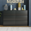 Modern Black 6 Drawer Chest of Drawers Wardrobe Bedside Cabinet Sideboard Wide