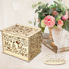 Wooden Wedding Card Post Receiving Box Wishes Wishing Gift Collection with Lock