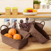 3X Seagrass Woven Storage Wicker Basket Fruit Box Tidy Organiser Resin Hamper UK