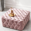 Blush Pink Chesterfield Footstool Velvet Pouffe Button Coffee Table Sofa Ottoman