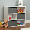 Hartleys White 6 Cube Kids Toy/Games Book Shelf Bedroom Storage Unit & 3 Drawers