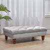 Large Footstool Chesterfield Button Seat Bench Chair Ottoman Pouffe Stool Wooden