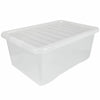 Wham Plastic Storage Shelf Box Stackable Containers Clear With Secure Clip Lid