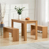 4 Persons Kitchen Table and 2 Bench Chairs Dining Room Compact Breakfast Seaters