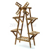 3 Tier Outdoor Wooden Flower Plant Pot Shelf Stand Folding Display Ladder Garden