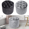 Velvet Vanity Makeup Stool Footstool Dressing Table Chair Round Upholstered Seat