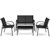 4 Piece Garden Furniture Bistro Set Patio Conversation Table Chair Set Poolside