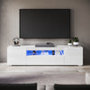 High Gloss White TV Stand Cabinet Unit Doors Storage with RGB LED Cupboard 200cm