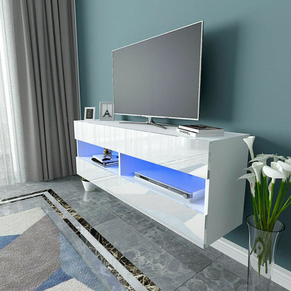 High Gloss TV Stand Entertainment Cabinet 4 Cubes Floating Wall Entertainment UK