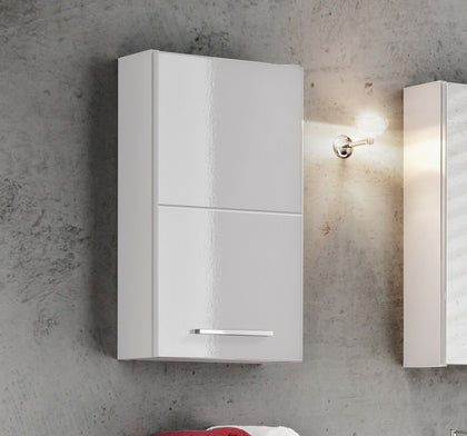 Modern White Gloss Bathroom Wall Hung Storage Cabinet Door Unit Soft Close Twist