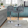 2x Adjustable Breakfast Bar Stools Velvet Swivel Gas Lift Chair Kitchen Pub
