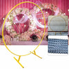 1.85M Round Gold Wedding Arch Backdrop Mesh Free Standing Flowers Balloon Frame