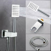 Concealed Thermostatic Shower Mixer Square Chrome Bathroom Twin Head Valve Set