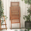 Wooden Steamer Chair with Cushion Outdoor Garden Patio Seat