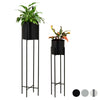 Deep Tall Modern Plant Pot with Stands Set Modern Freestanding Planter