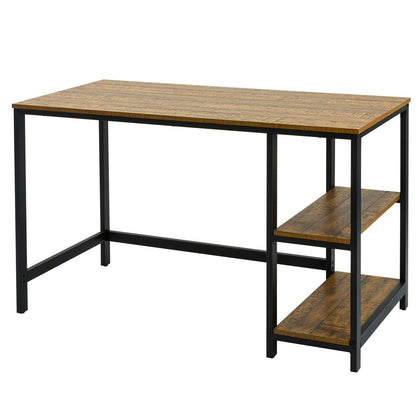 Industrial Computer Desk PC Laptop Workstation Writing Study Table with Shelves