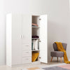 3 Door 3 Drawer Soft Close Wardrobe - Modern Bedroom Furniture Matte White UK