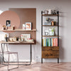 Bookcase Ladder Shelf 3-Tiers Wall Shelf with 2 Drawers Vintage 185x60x30cm