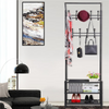 Metal Coat Rack Stand with 18 Hooks & 3-Tier Shelves Hats Shoes Rack for Hallway