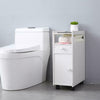 White Bathroom Cabinet Toilet Paper Holder Storage Shelf Cupboard