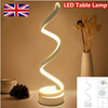 LED Table Lamp Spiral Desk Lamp Warm White Modern Reading Light Bedside Room