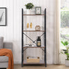 Industrial Ladder Shelf 4 Tier Wooden Bookshelf Storage Shelving Display Rack