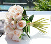 18 Heads Silk Rose Artificial Fake Flower Bouquet Bride Wedding Party Home Decor