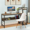 Large Computer Desk PC Table Laptop Bookshelf Corner Writing Office Shelf Unit