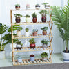 4/5 Tier Folding Bamboo Plant Stand Flower Pot Bonsai Display Storage Book Shelf
