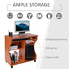 Computer Desk PC Laptop Writing Table Storage Shelf Workstation Wood Cart Wheels