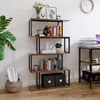 Mondeer 4 Tier S Shape Bookcase Bookshelf Storage Rack Metal Frame Display Stand