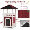 2-Tier Wooden Cat House Outdoor Cat Shelter Weatherproof Pet Hutch Asphalt Roof