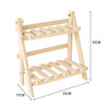 2 Tier Outdoor Wooden Flower Plant Pot Shelf Stand Folding Display Ladder Garden