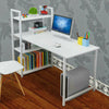 Corner Computer Desk H-shaped PC Laptop Table Home Office Workstation +4 Shelves
