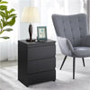 3 Drawer End Table Black Bedside Drawer Wood Nightstand Side Table for Bedroom