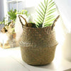 Foldable Flower Plants Seagrass Woven Storage Basket Straw Pots Home Decor