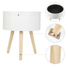 End Table Coffee Round with Storage Tray Rotatable Side Table Sofa Table Wooden