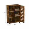 Utility Storage Cabinet Rustic Brown Side Cupboard Vintage Style Unit Shelves
