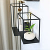 Set Of 3 Metal Floating Cube Shelves Wall Hanging Storage Display Deco Shelving