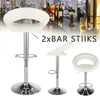 2 Bar Stools White Eclipse Swivel PU Leather Chrome Kitchen Chair Gas Lift