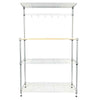 4 Tier Microwave Oven Rack Stand Kitchen Cart Storage Shelf`4 Hooks Racks Holder