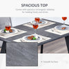 Modern Rectangular Dining Table Indoor w/ Metal Legs Spacious Tabletop Dark Grey